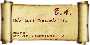Bátori Annamária névjegykártya