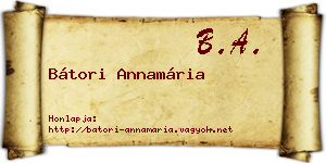 Bátori Annamária névjegykártya